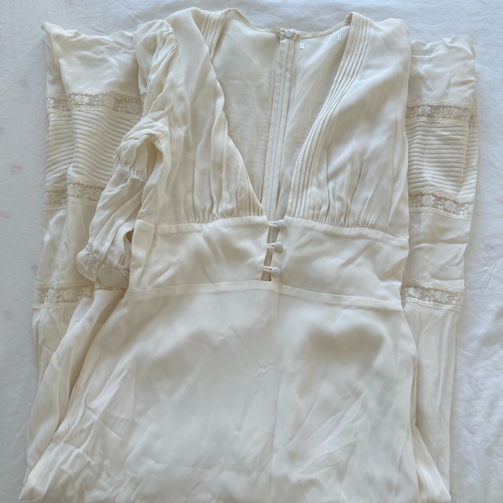 Reformation Ginny Maxi Dress in White/Ivory Size 8 Preppy Boho Bridal Picnic - Picture 11 of 17